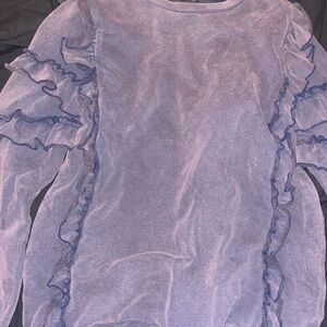 Ruffled black washes long sleeve top
